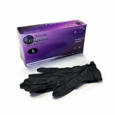 AOSS MEDICAL SUPPLY Eclipse, Nitrile Disposable Gloves, Nitrile, M, 100 PK, Black 104-7-BX